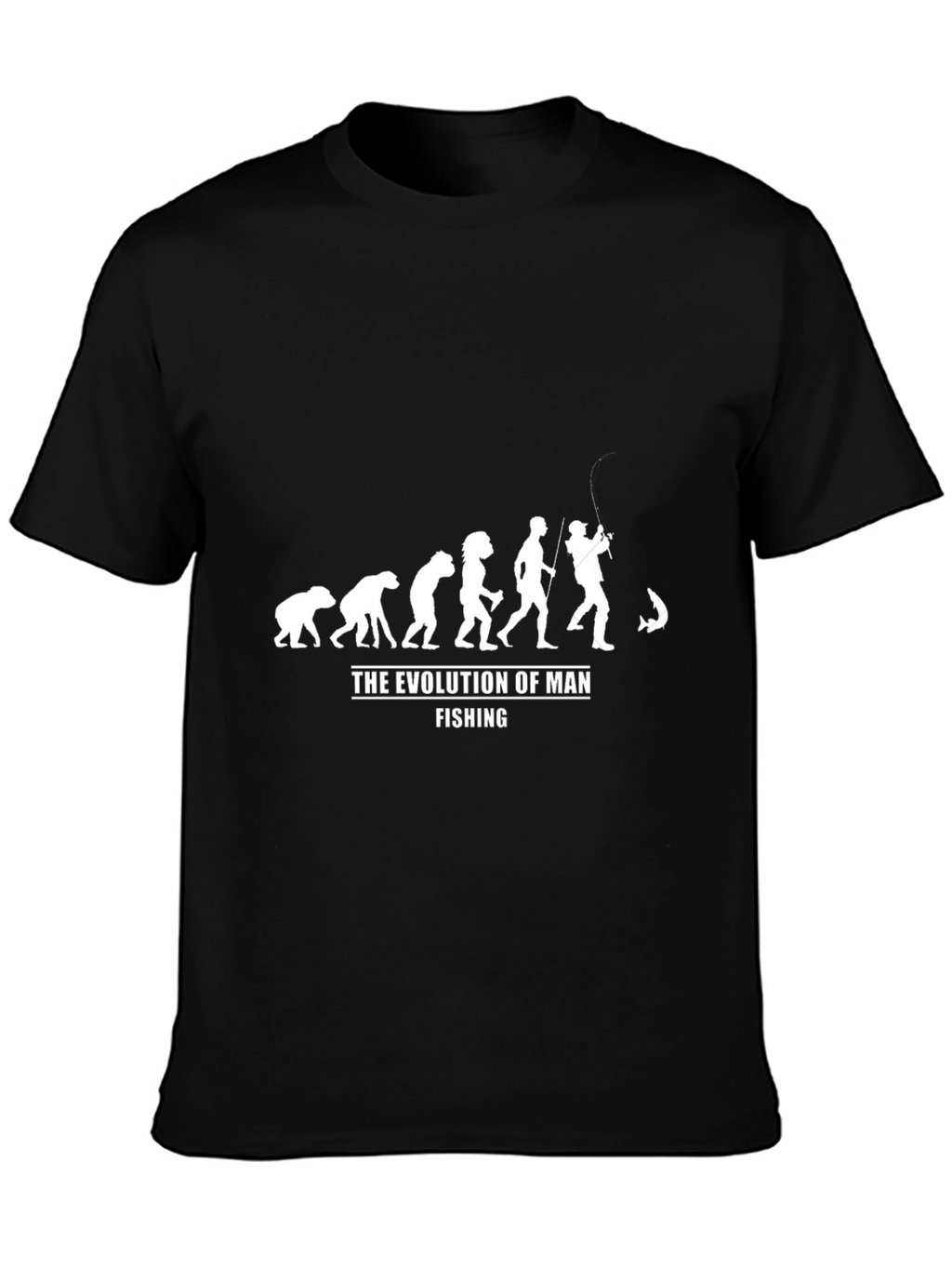 Evolution of Man Fishing Graphic T-Shirt
