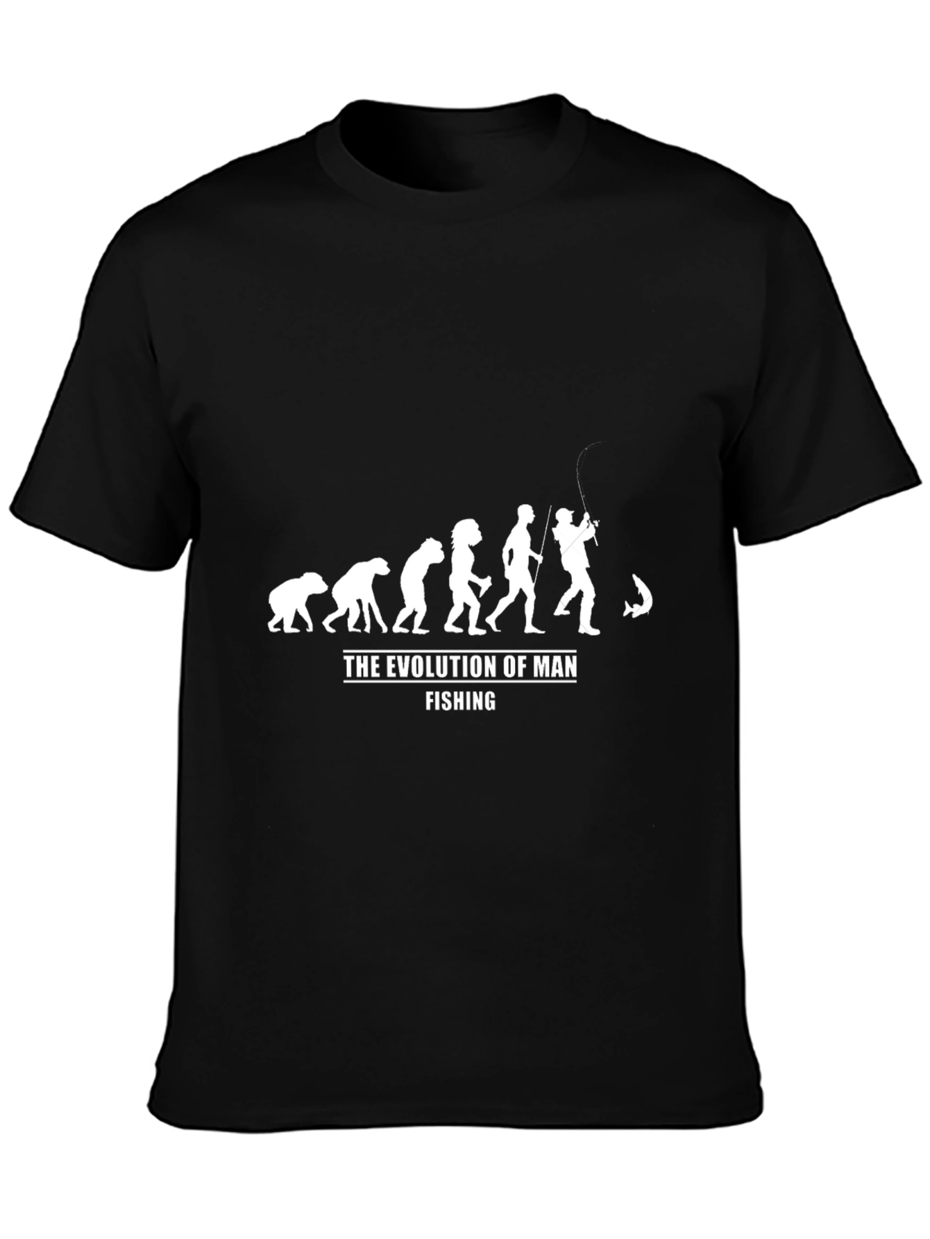 Evolution of Man Fishing Graphic T-Shirt