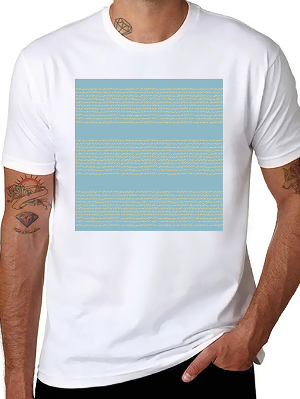 Striped Woven Pattern Tee