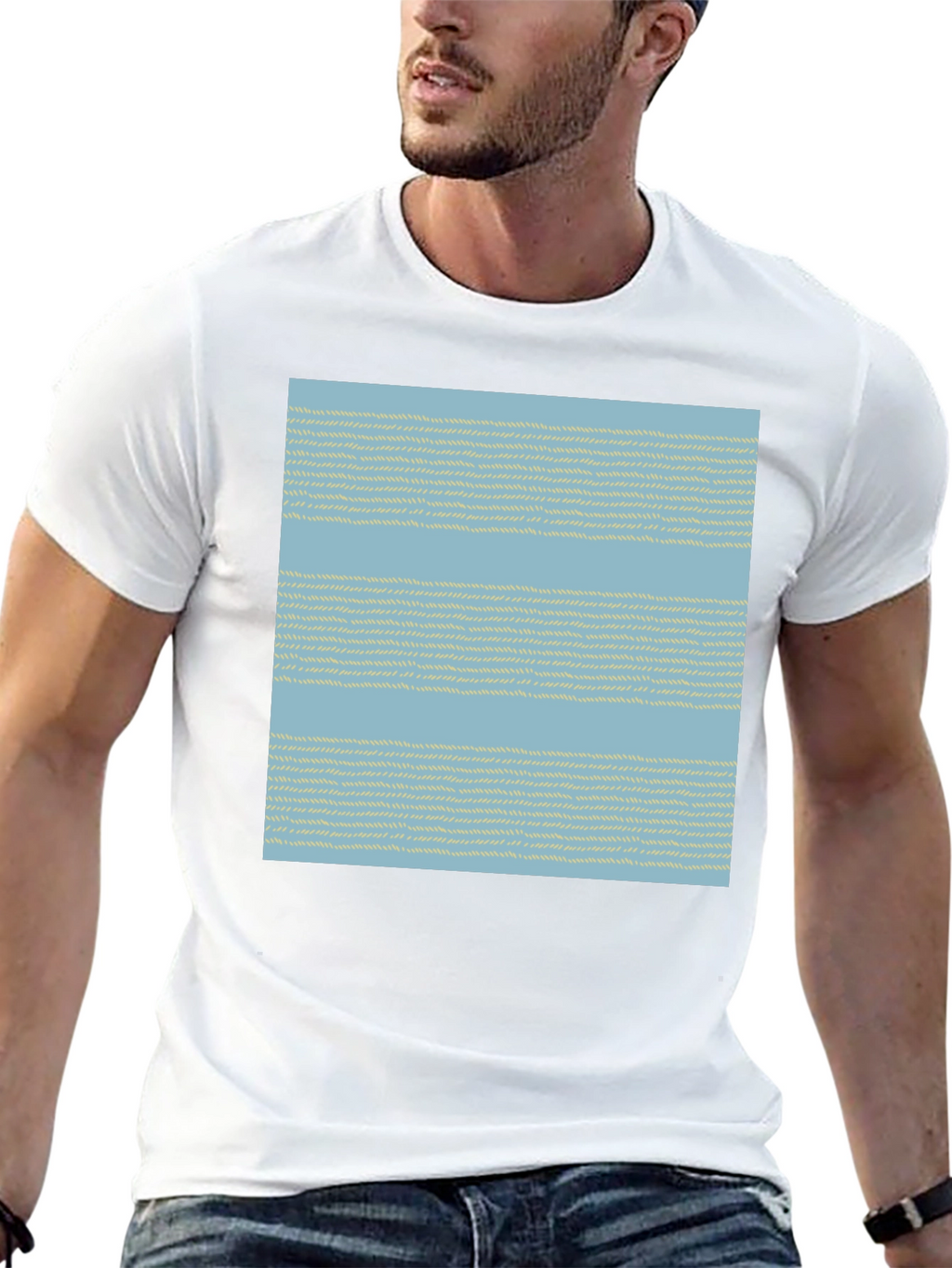 Striped Woven Pattern Tee