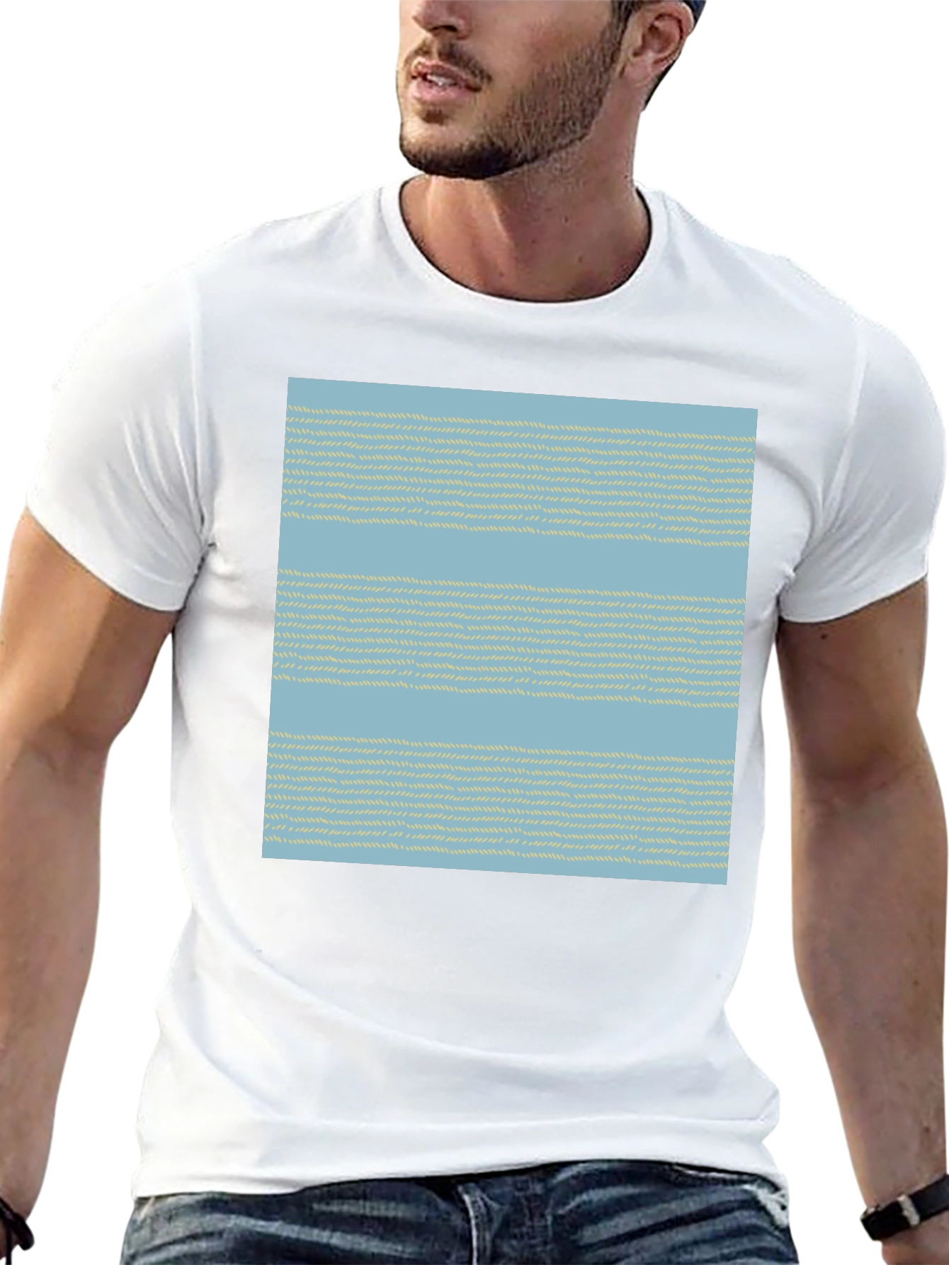 Striped Woven Pattern Tee