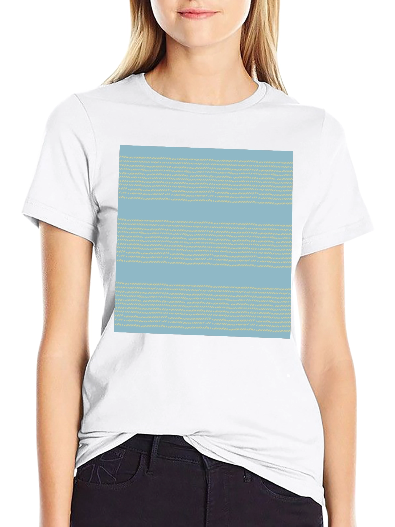 Striped Woven Pattern Tee