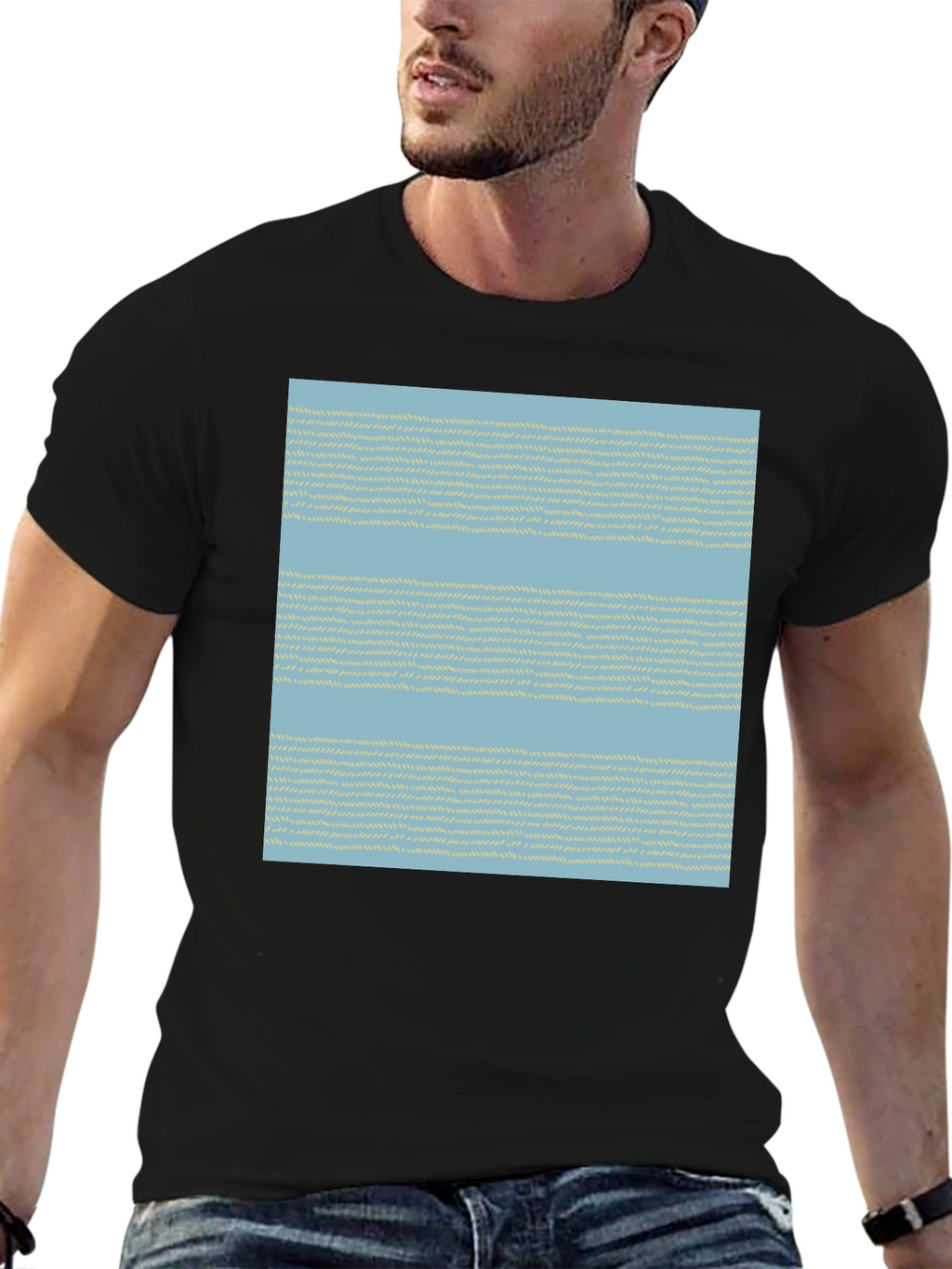 Striped Woven Pattern Tee