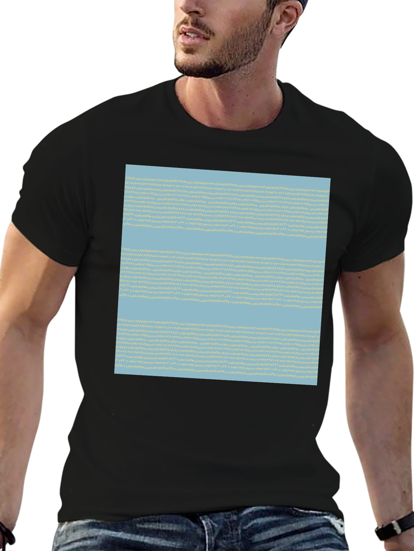 Striped Woven Pattern Tee