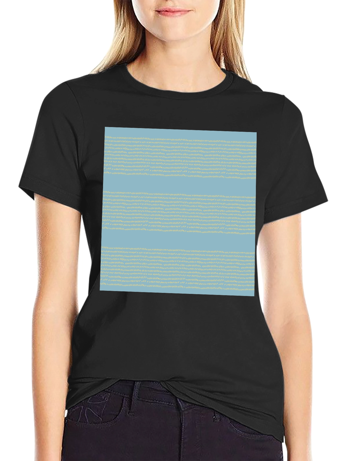 Striped Woven Pattern Tee