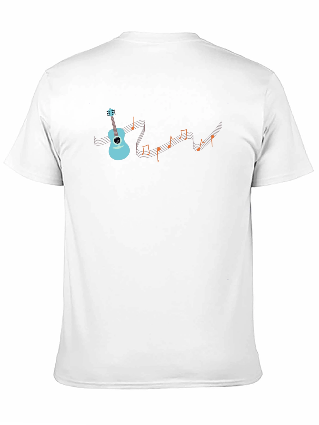 Musical Notes Guitar Graphic Tee - Black