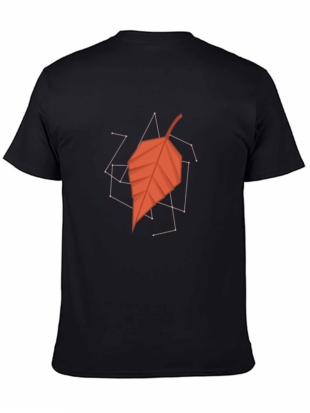 Geometric Leaf Graphic Tee - Stylish Mens Black T-Shirt
