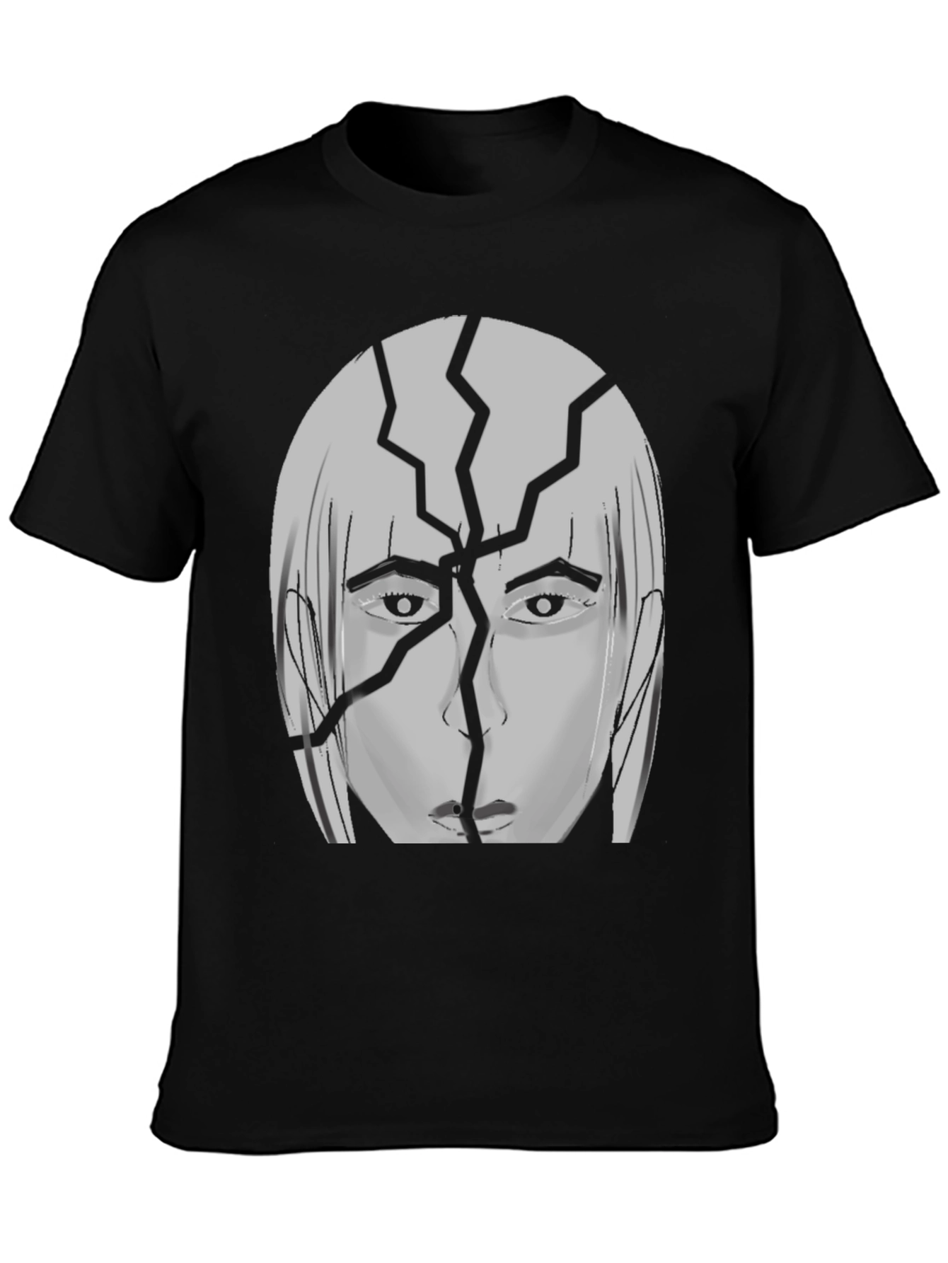 Cracked Head Graphic Print T-Shirt
