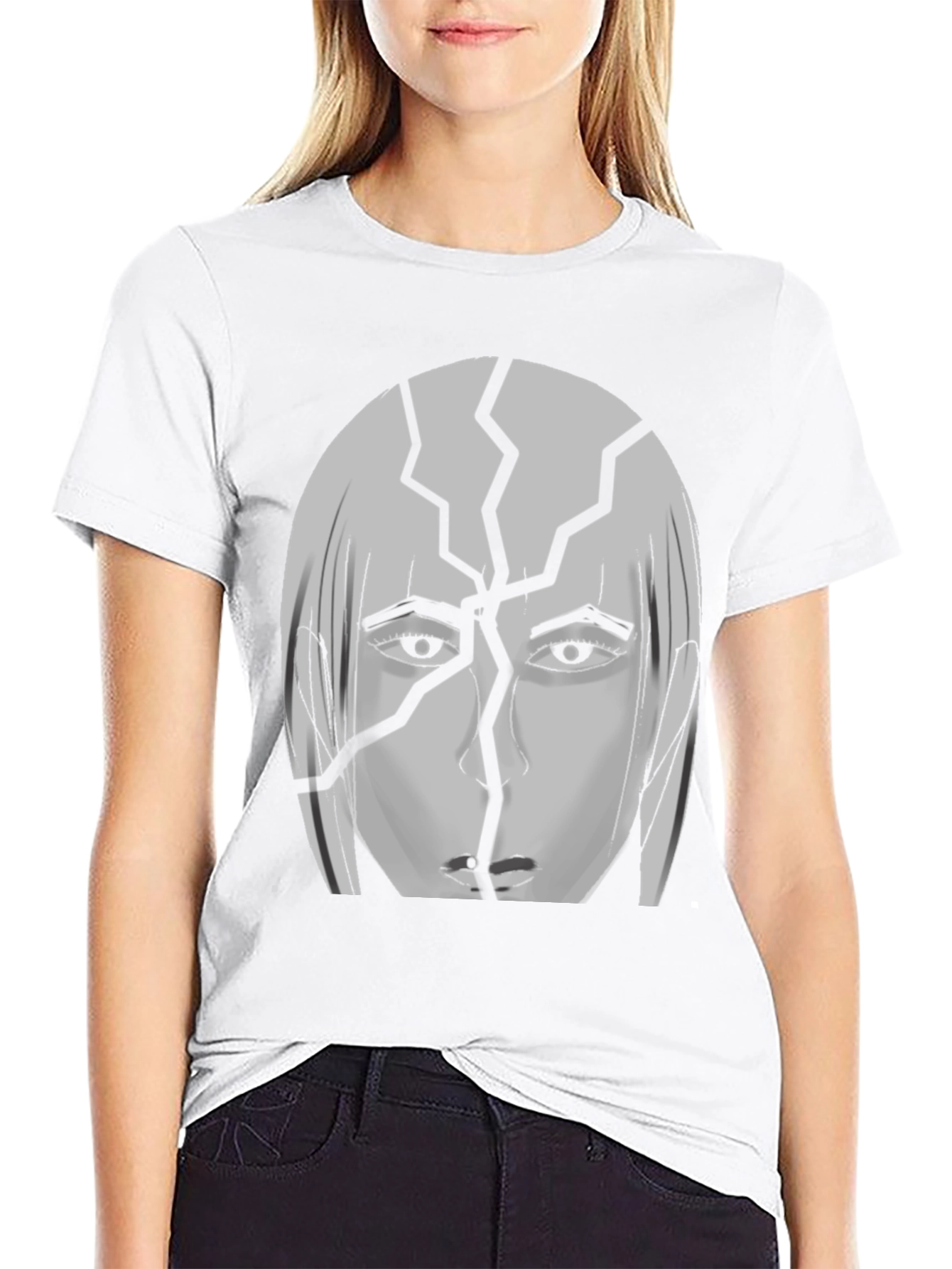 Cracked Head Graphic Print T-Shirt