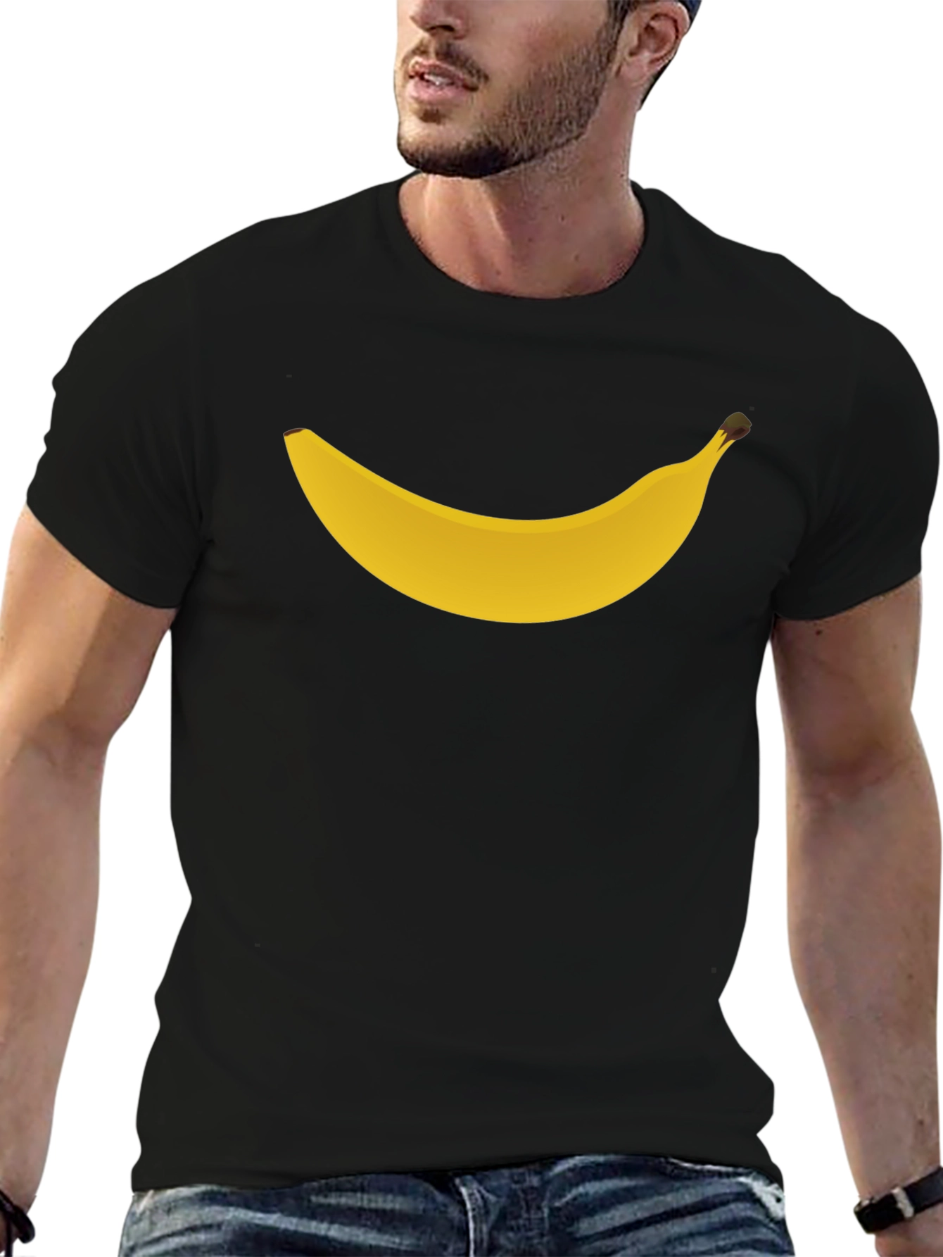 Banana Graphic Tee - Black Casual T-Shirt