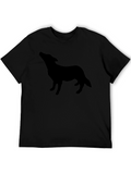 Black Dog Silhouette T-Shirt | Casual Graphic Tee