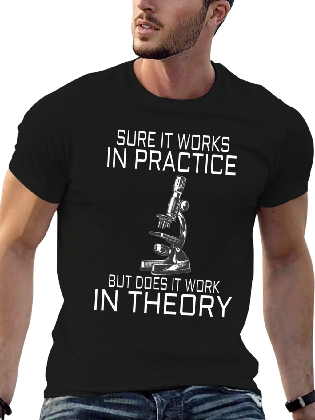 Sure It Works Microscope Graphic Tee