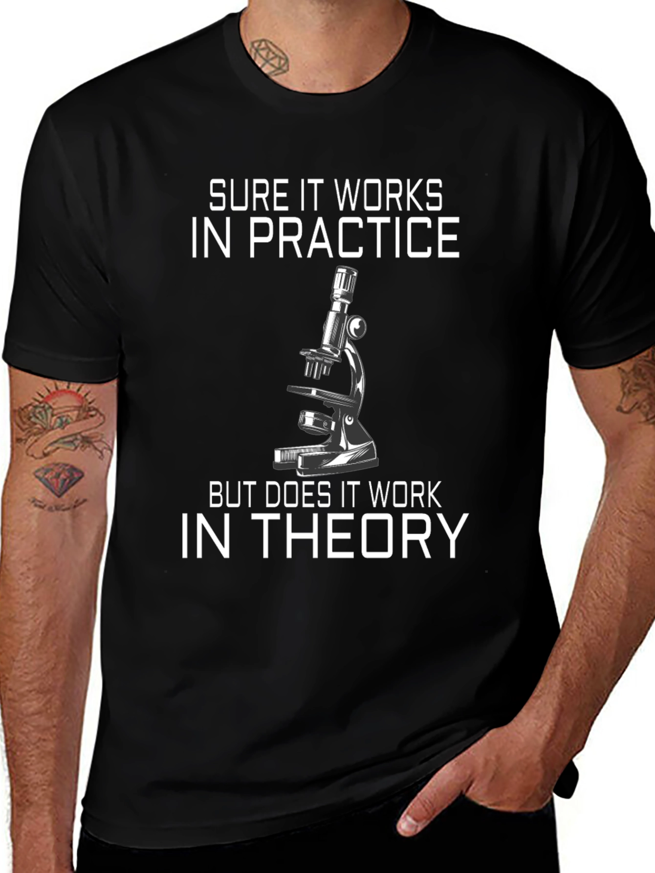 Sure It Works Microscope Graphic Tee