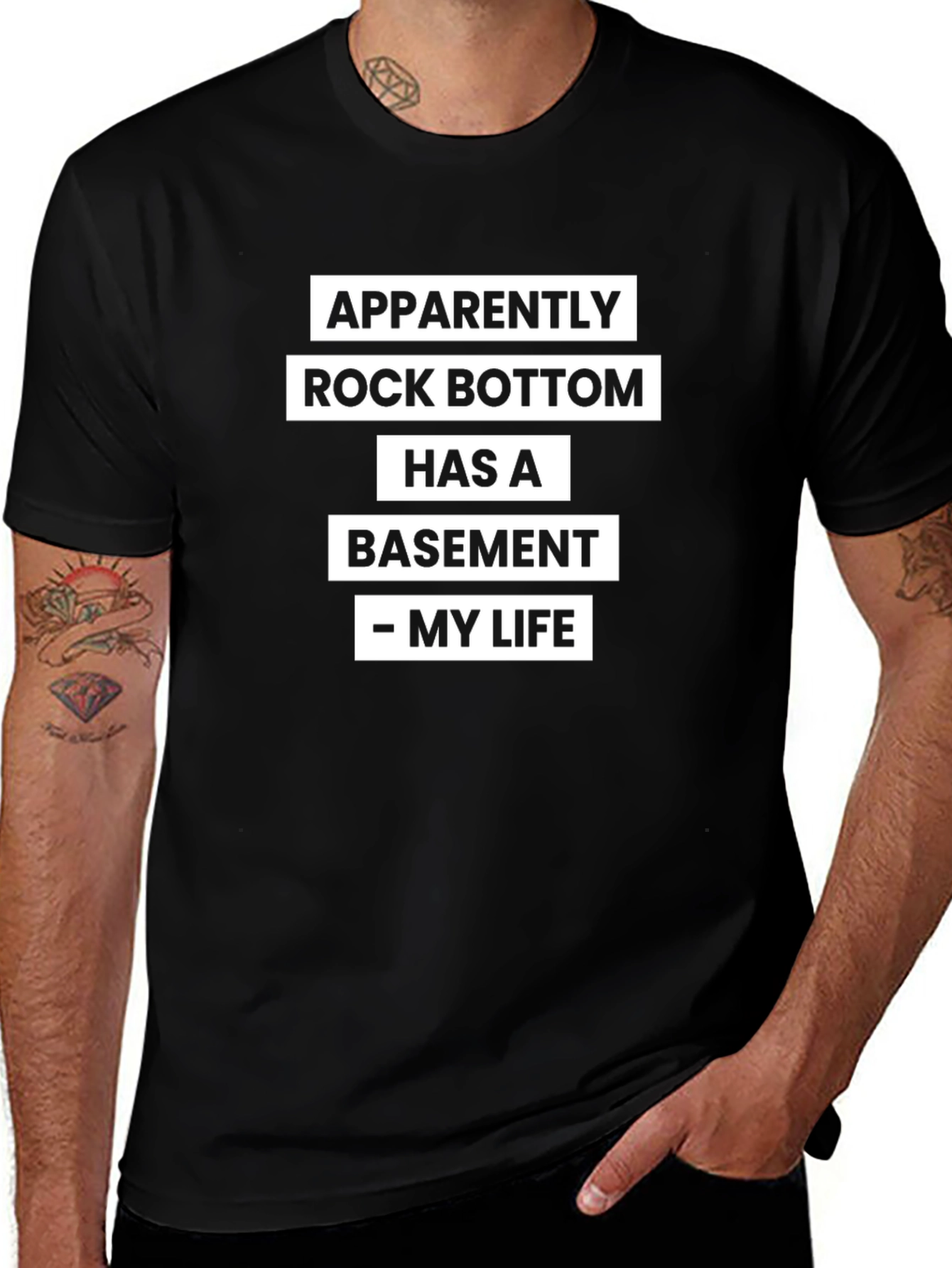 Apparently Rock Bottom T-Shirt - Humorous Statement Tee