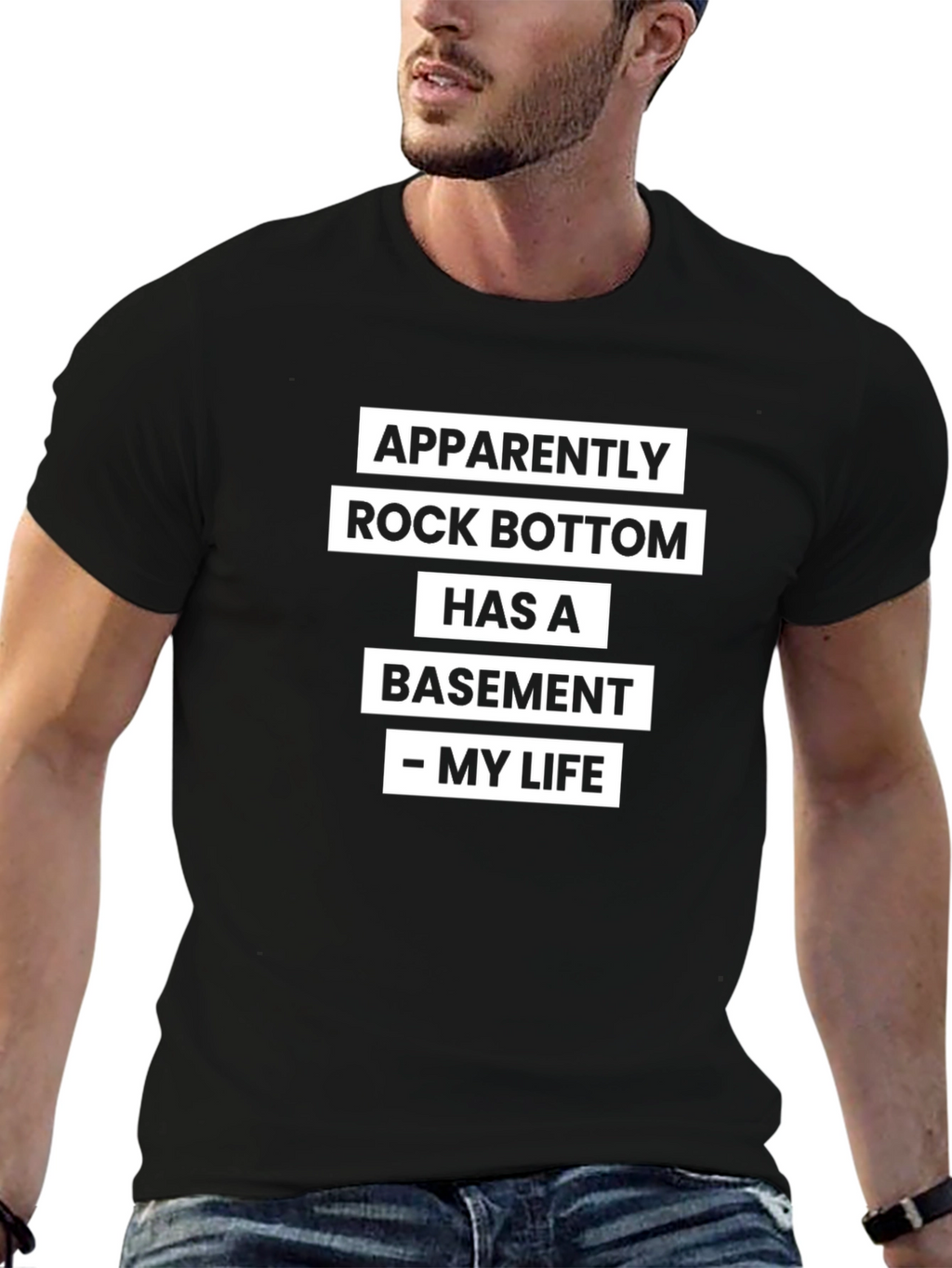 Apparently Rock Bottom T-Shirt - Humorous Statement Tee