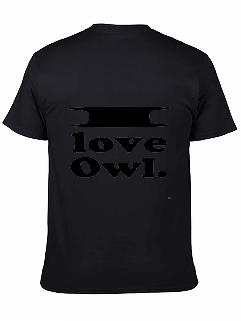 I Love Owl Black Graphic Tee Shirt