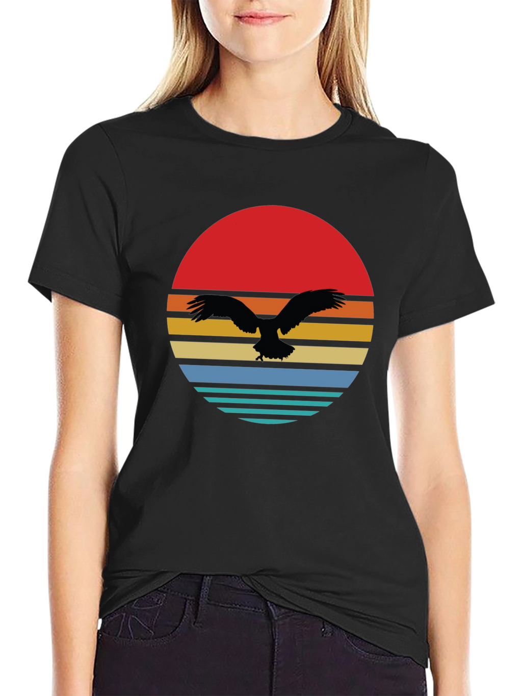 Retro Eagle Sunset Graphic Tee