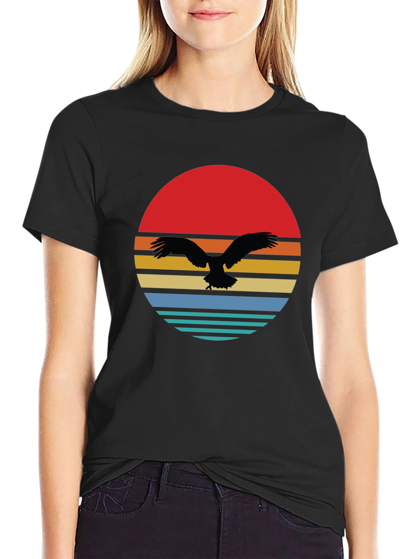 Retro Eagle Sunset Graphic Tee