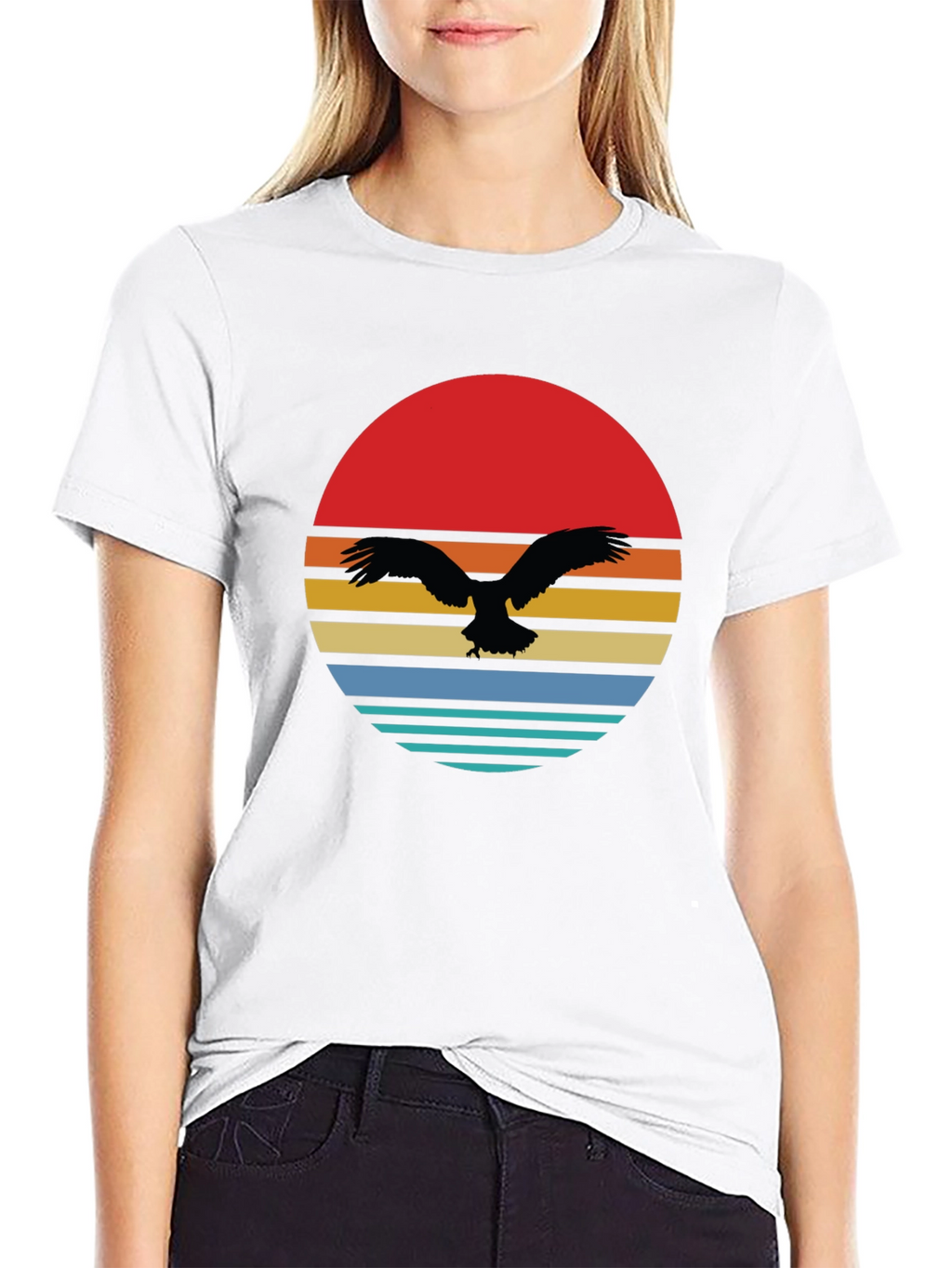 Retro Eagle Sunset Graphic Tee