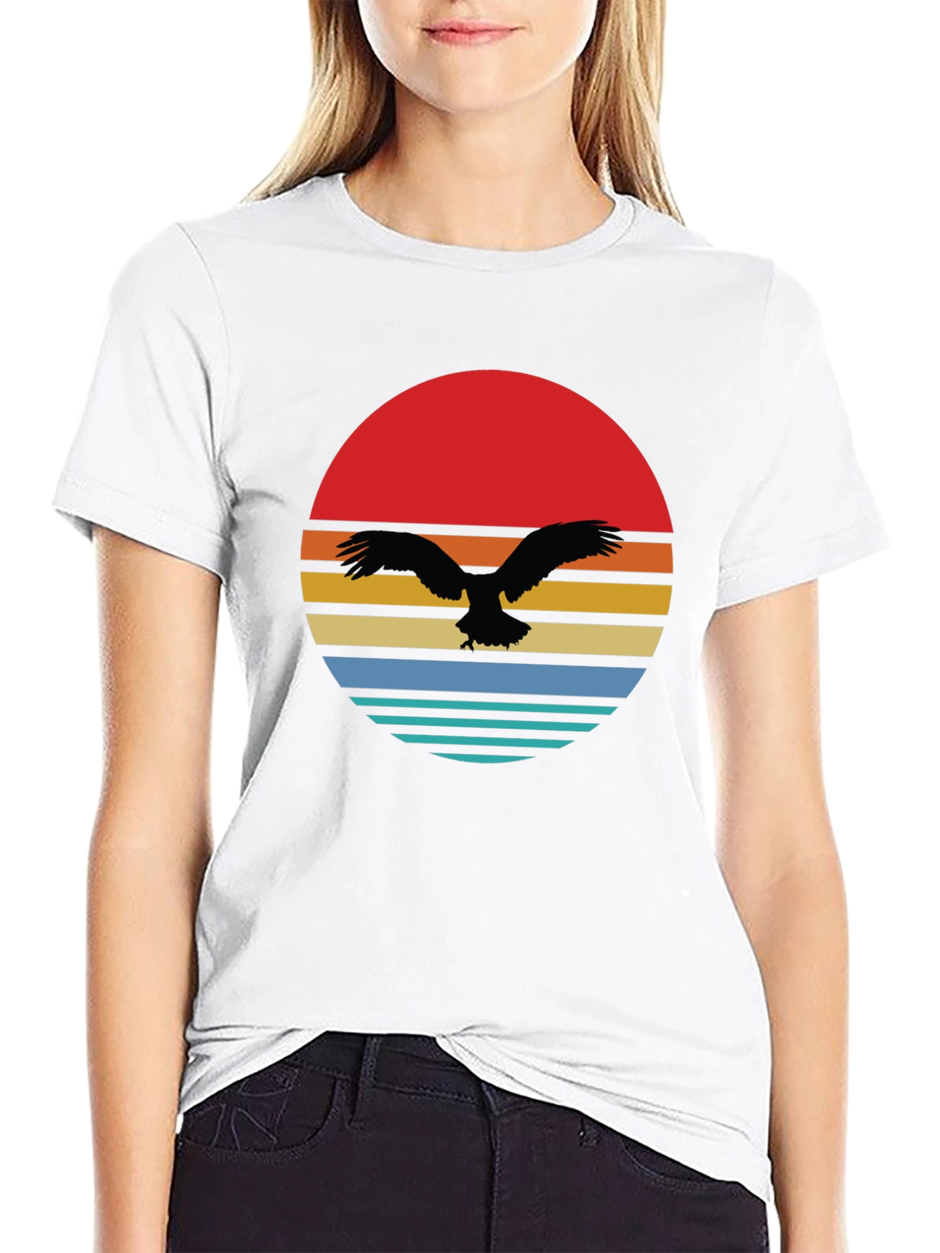 Retro Eagle Sunset Graphic Tee