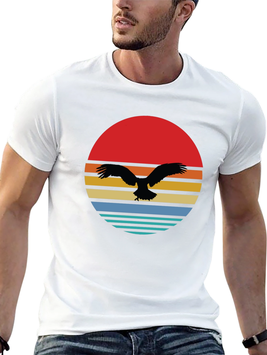 Retro Eagle Sunset Graphic Tee