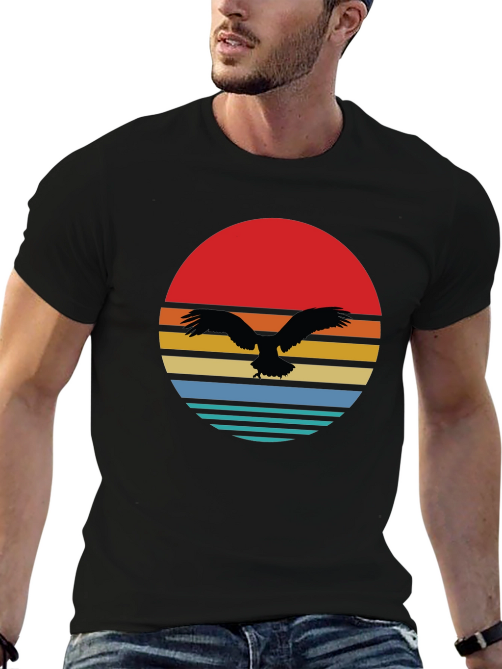 Retro Eagle Sunset Graphic Tee