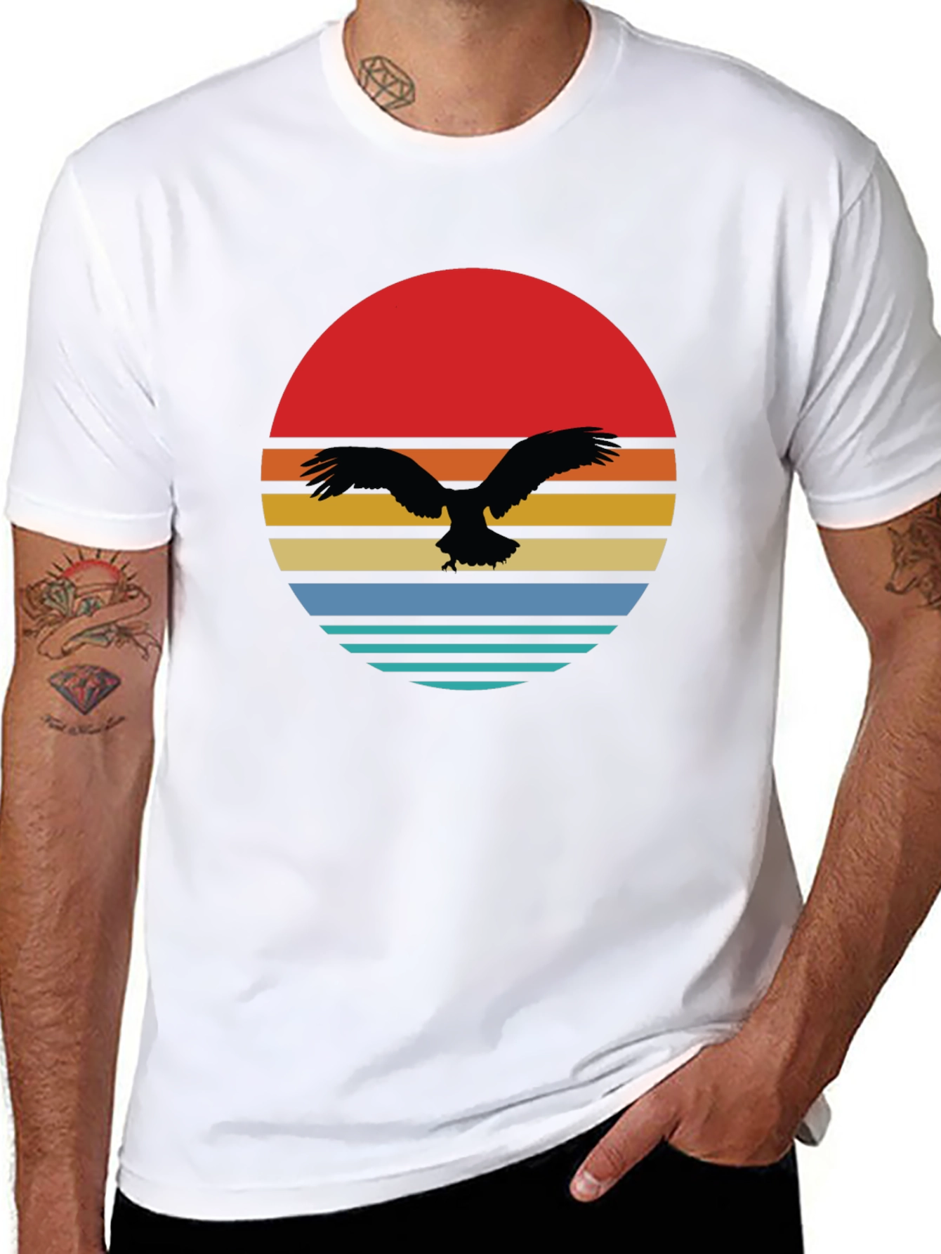 Retro Eagle Sunset Graphic Tee