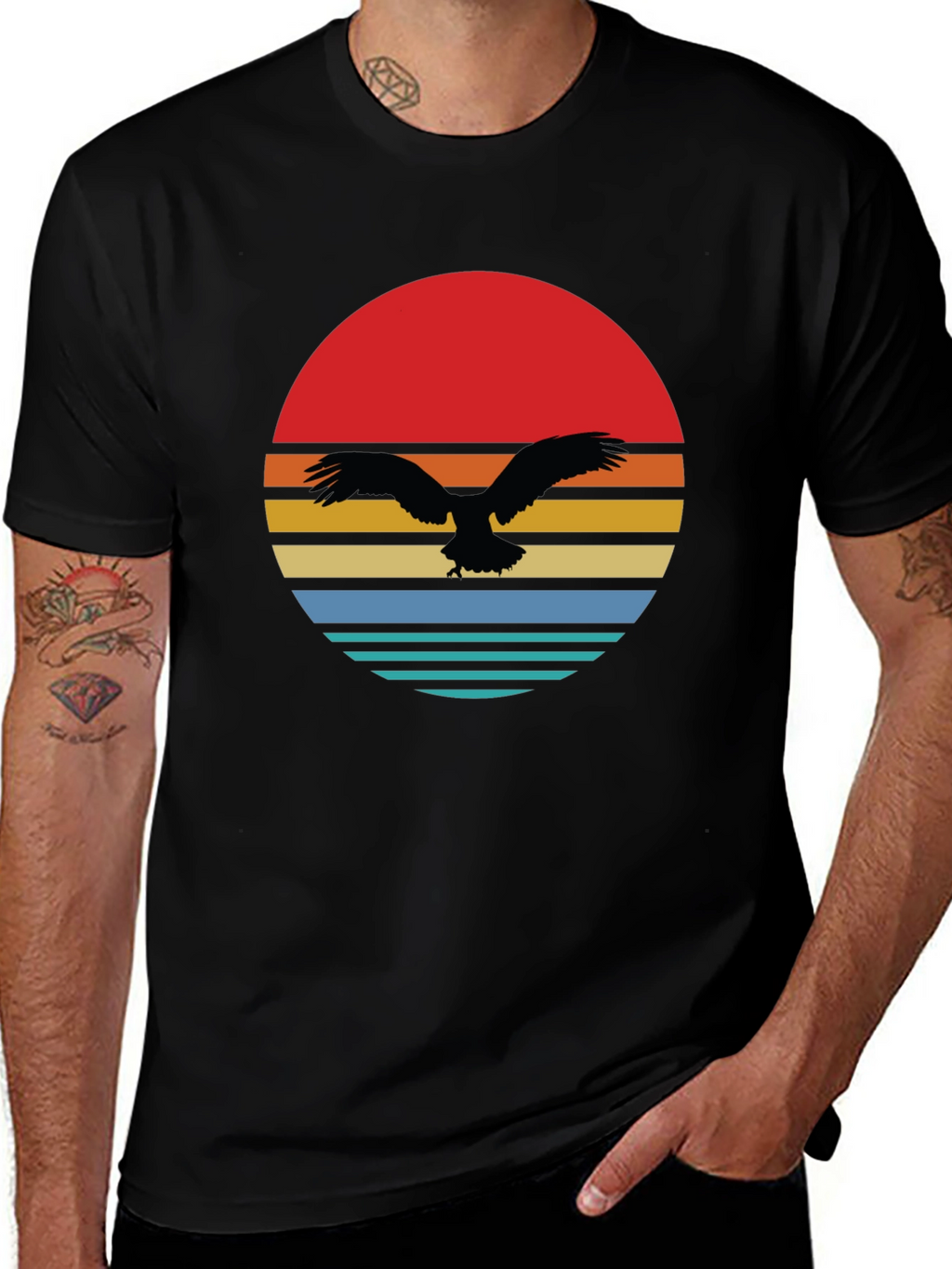 Retro Eagle Sunset Graphic Tee