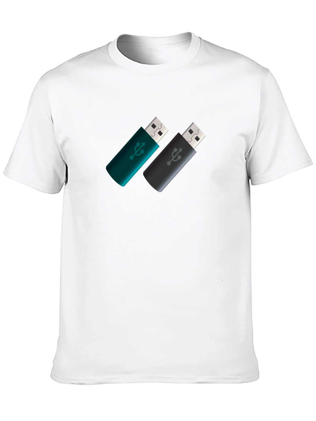 USB Drive Pattern Tee - Modern Tech Style