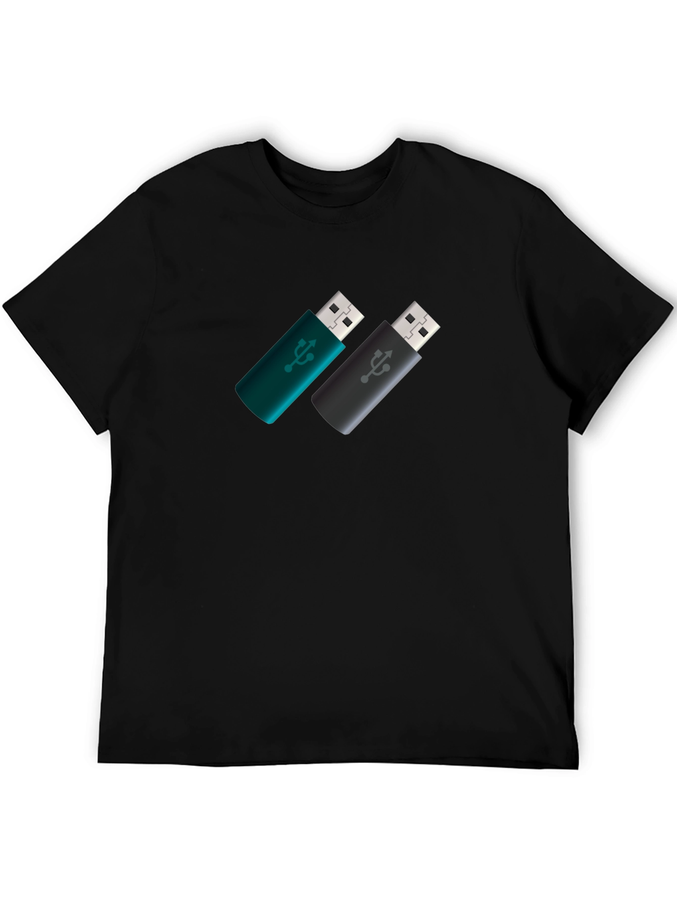USB Drive Pattern Tee - Modern Tech Style