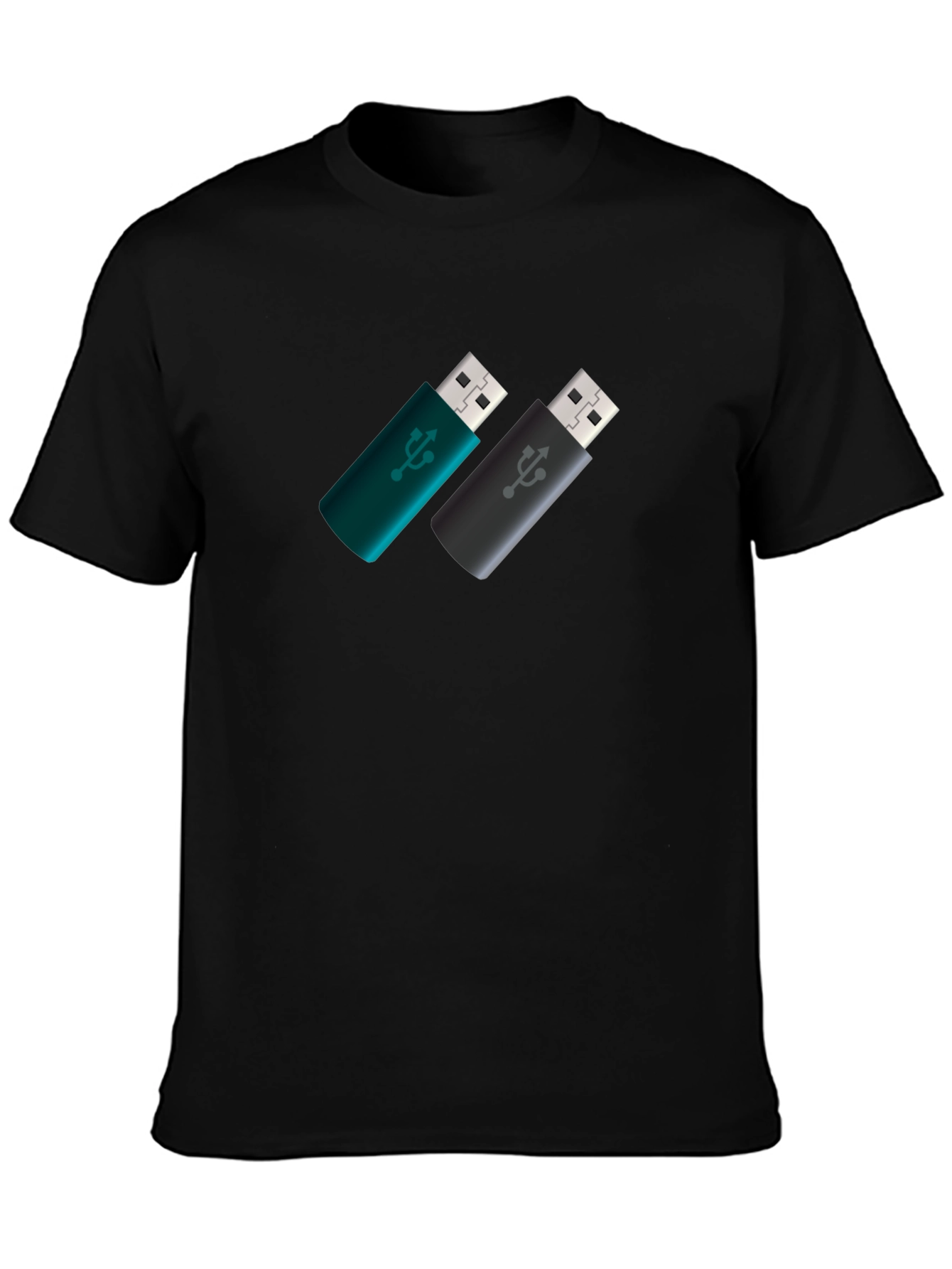 USB Drive Pattern Tee - Modern Tech Style
