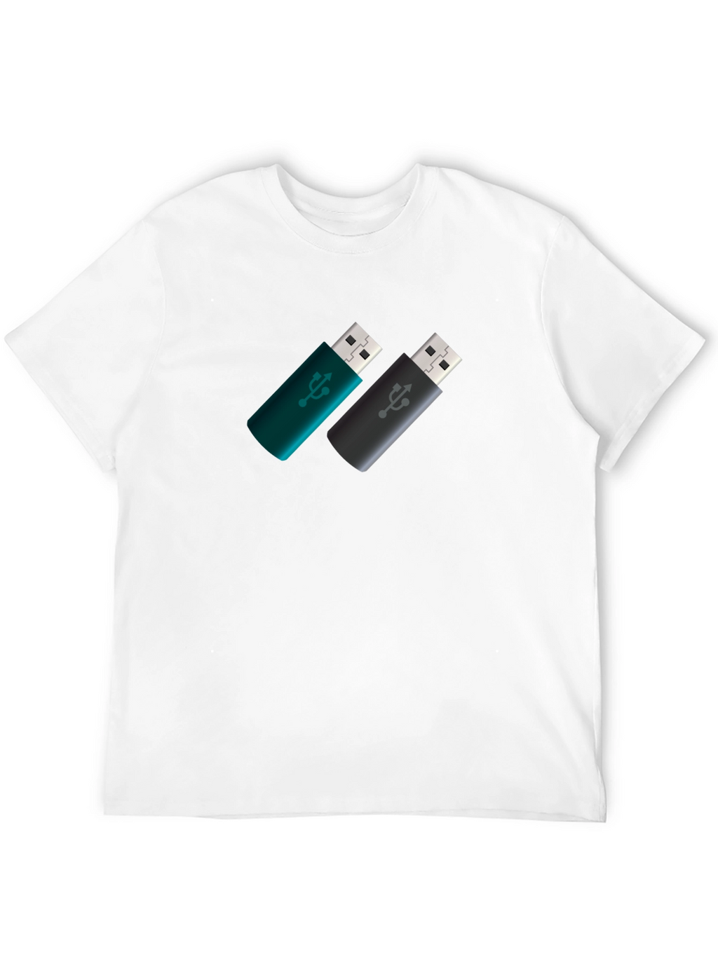 USB Drive Pattern Tee - Modern Tech Style