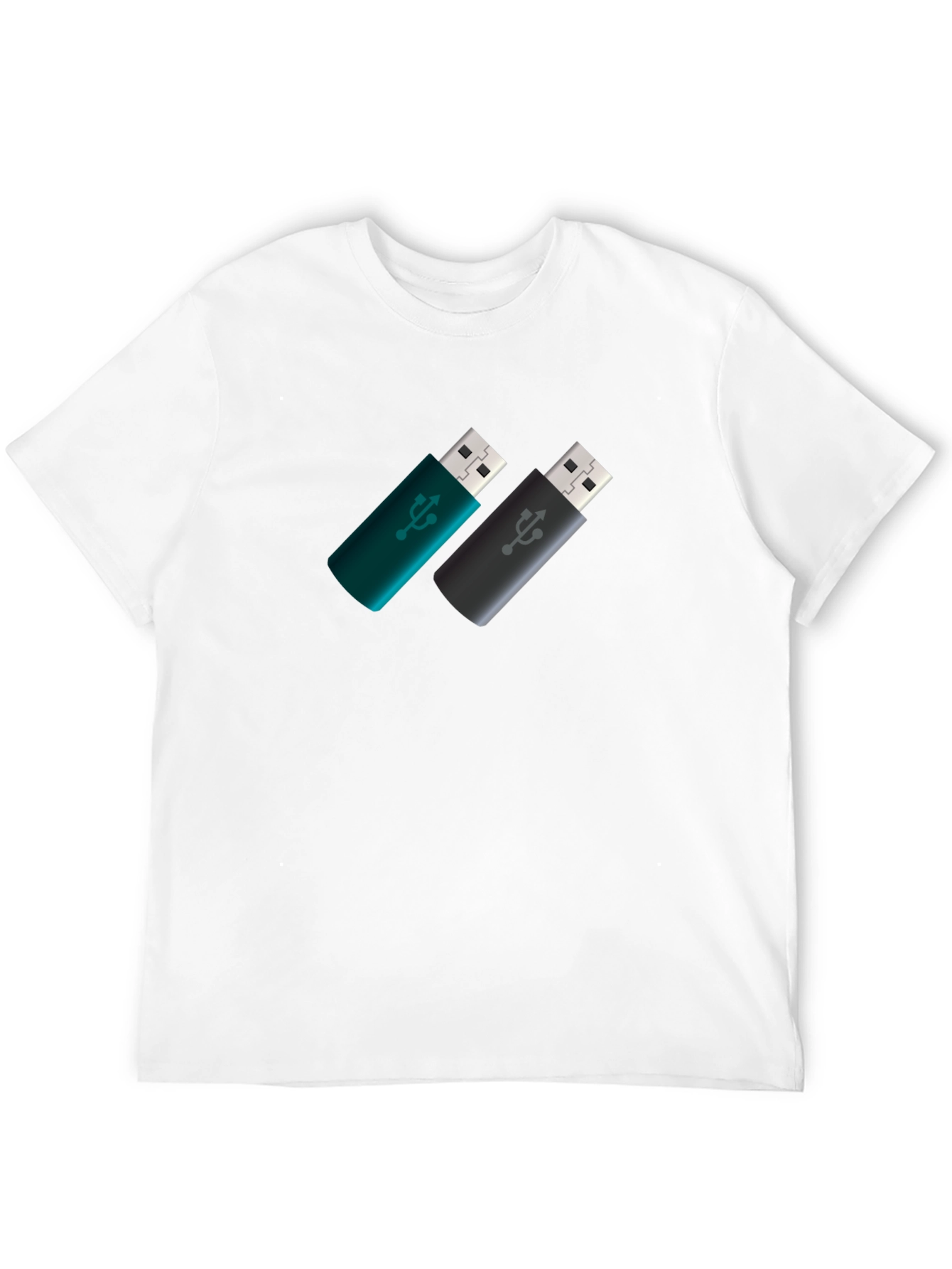 USB Drive Pattern Tee - Modern Tech Style