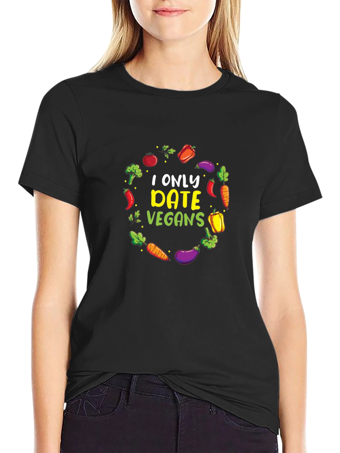 Vegan Dating T-Shirt - Vegetable Circle