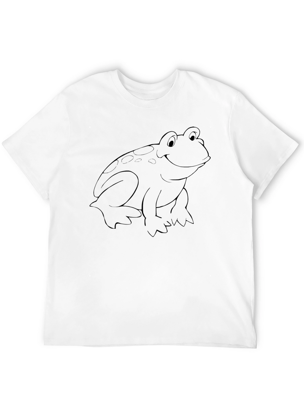 Black Frog Outline Graphic Tee - Casual Style