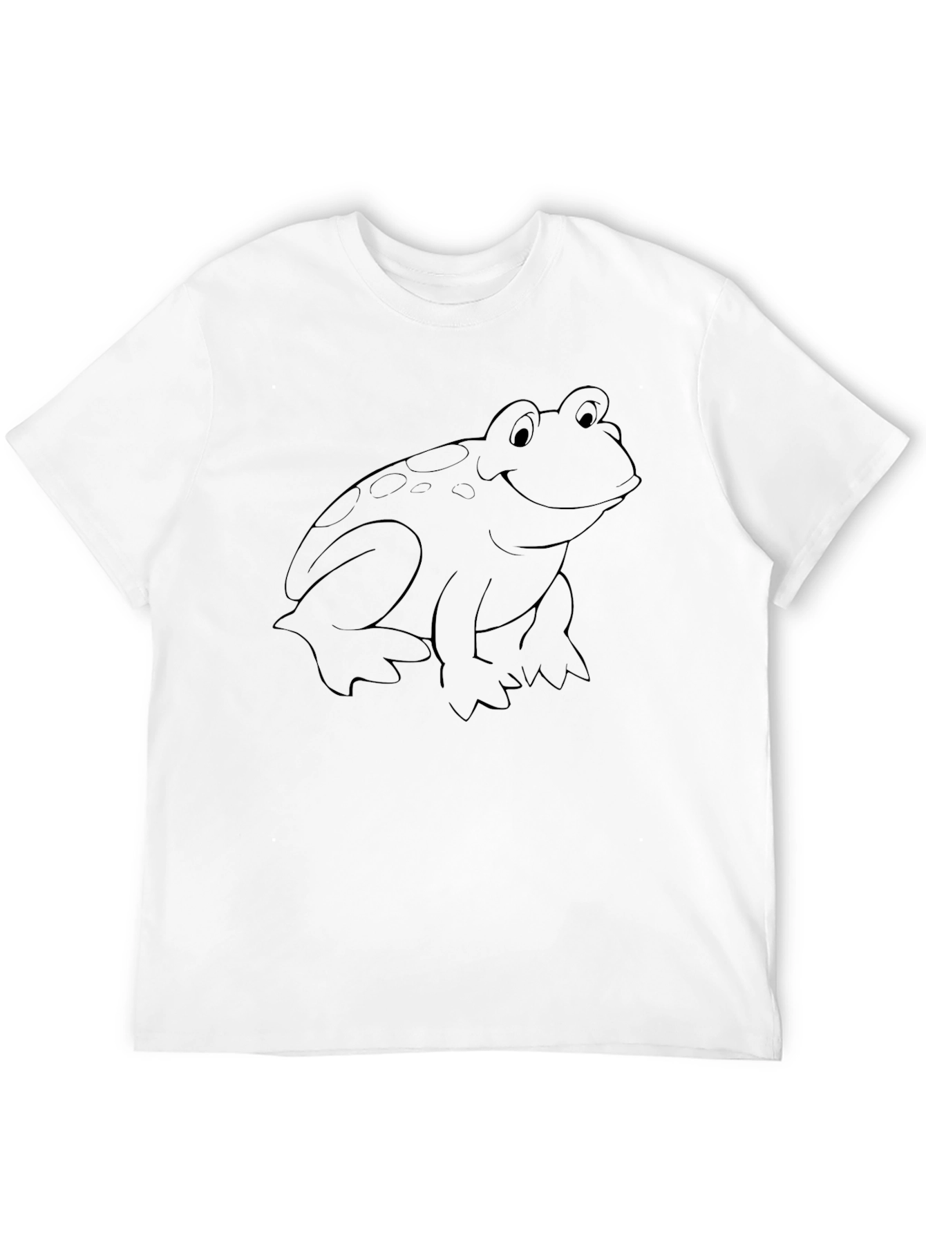 Black Frog Outline Graphic Tee - Casual Style