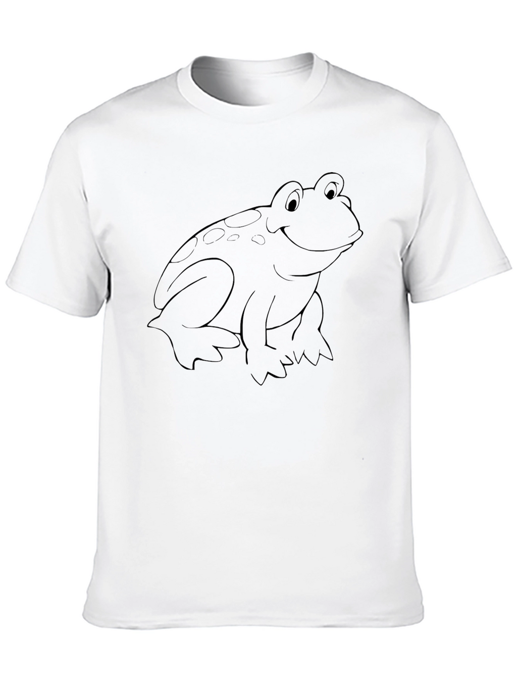 Black Frog Outline Graphic Tee - Casual Style