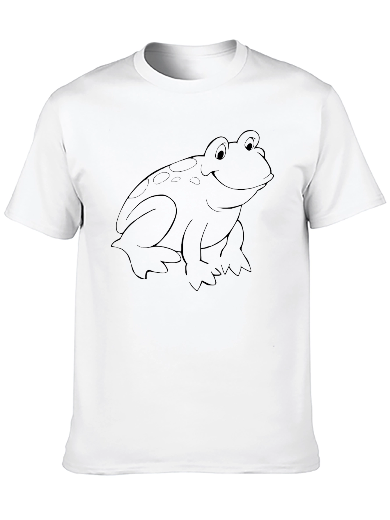 Black Frog Outline Graphic Tee - Casual Style