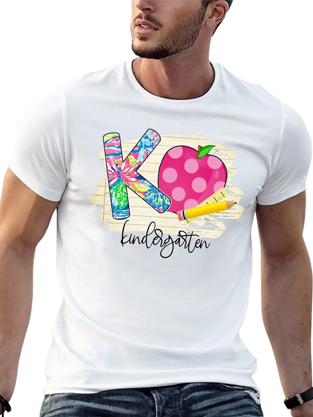 Kindergarten Teacher T-Shirt Apple Pencil Back to School