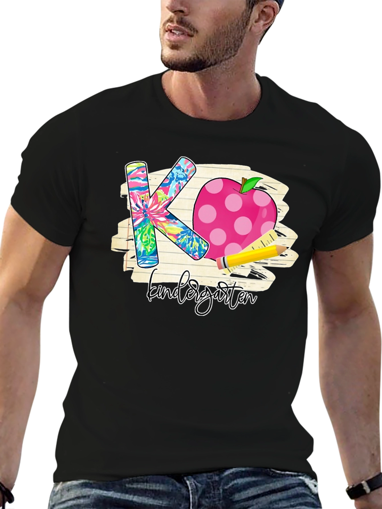 Kindergarten Teacher T-Shirt Apple Pencil Back to School