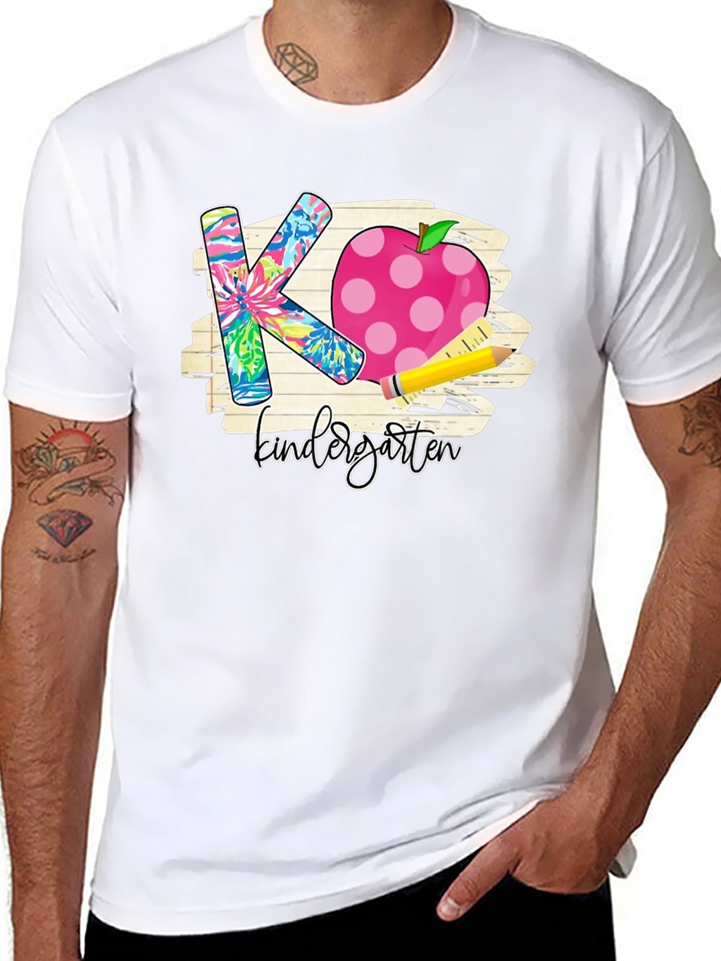Kindergarten Teacher T-Shirt Apple Pencil Back to School