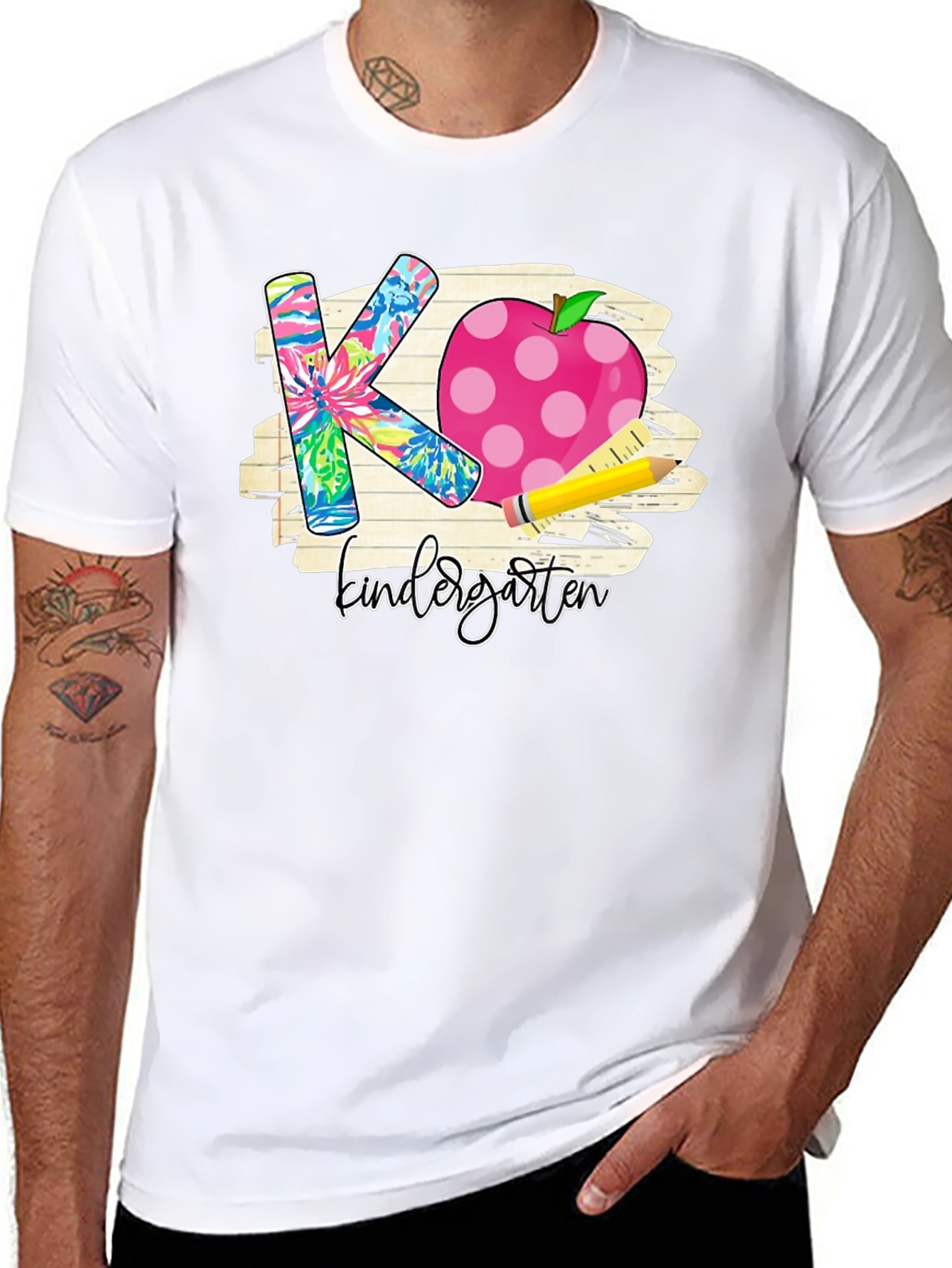 Kindergarten Teacher T-Shirt Apple Pencil Back to School