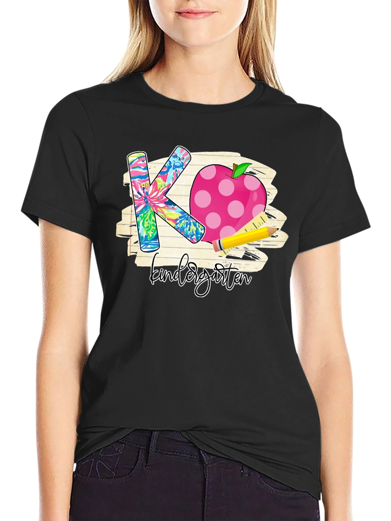 Kindergarten Teacher T-Shirt Apple Pencil Back to School