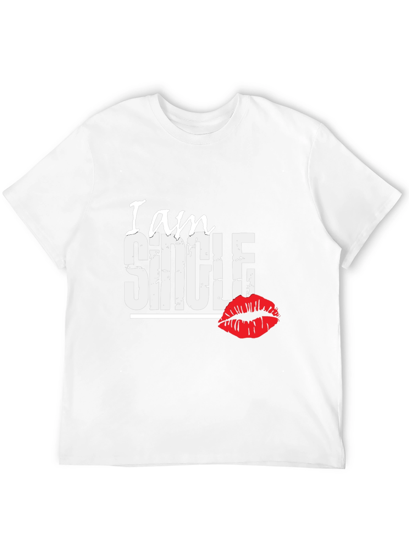 I am Single T-Shirt with Lip Print