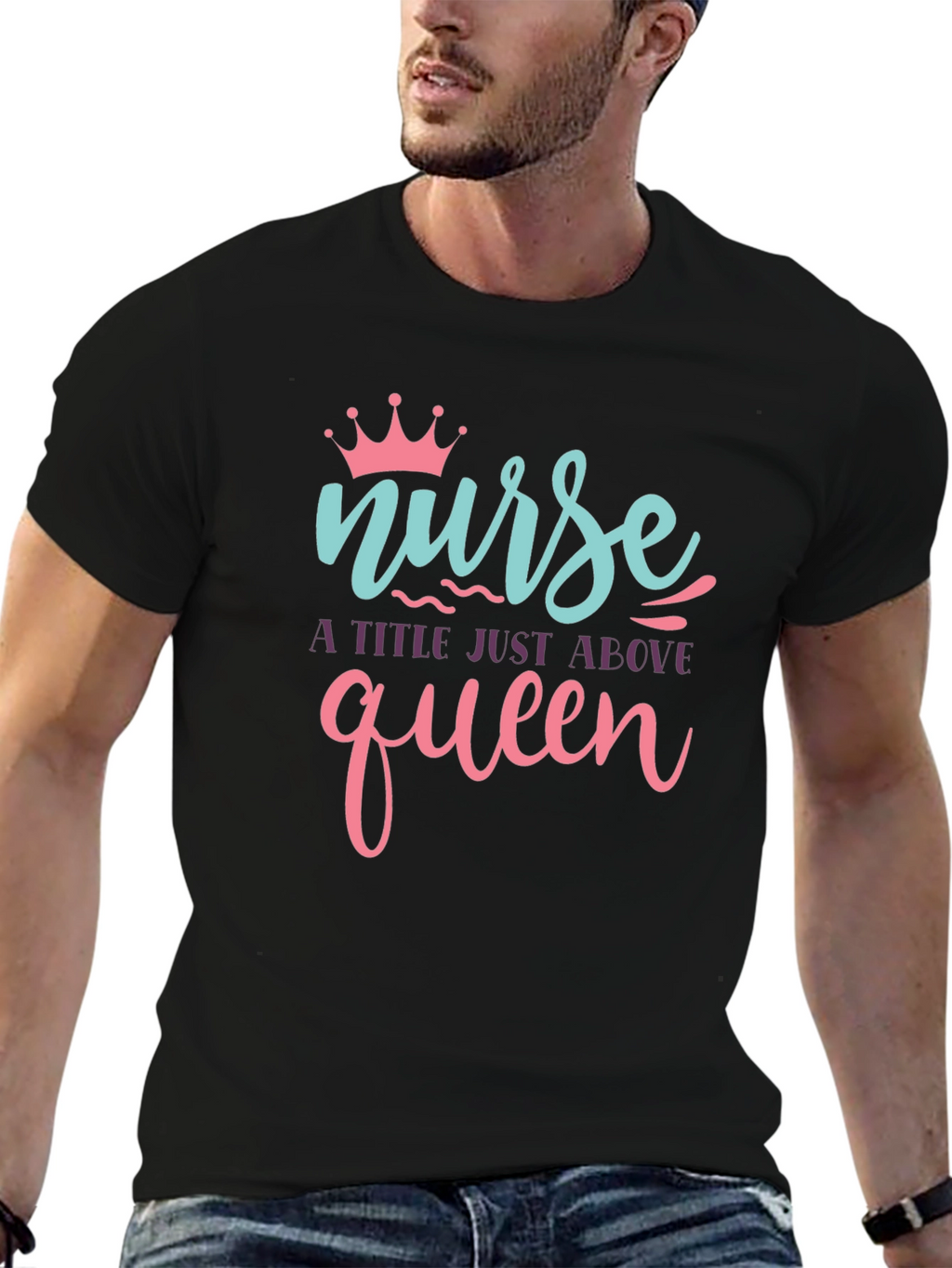 Nurse Queen Black T-Shirt