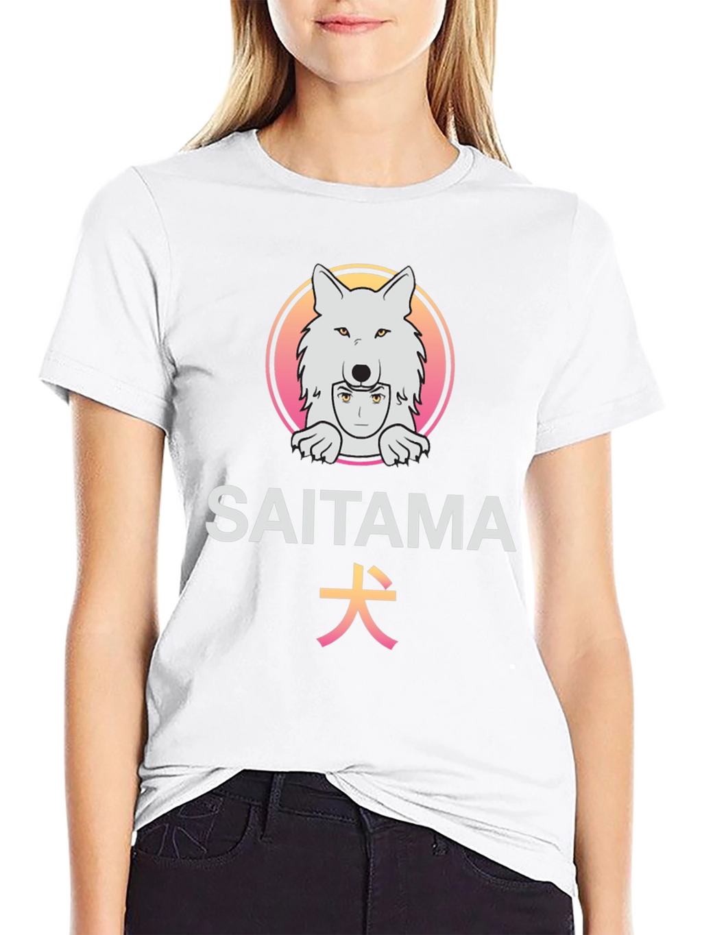 Saitama Anime Graphic T-Shirt - Unique Wolf Design