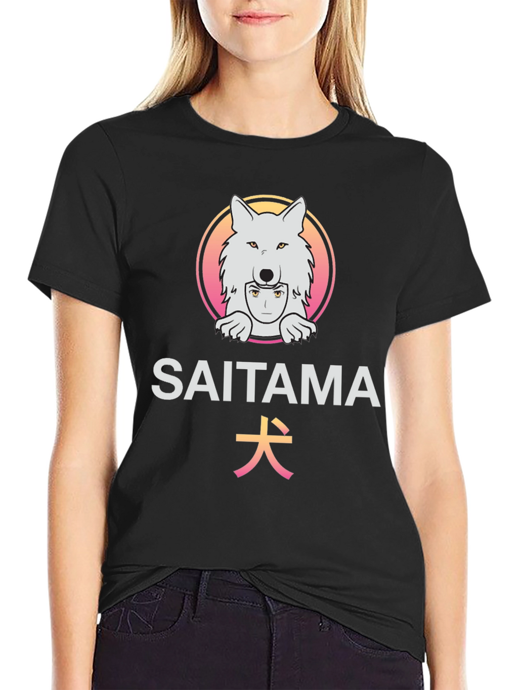 Saitama Anime Graphic T-Shirt - Unique Wolf Design