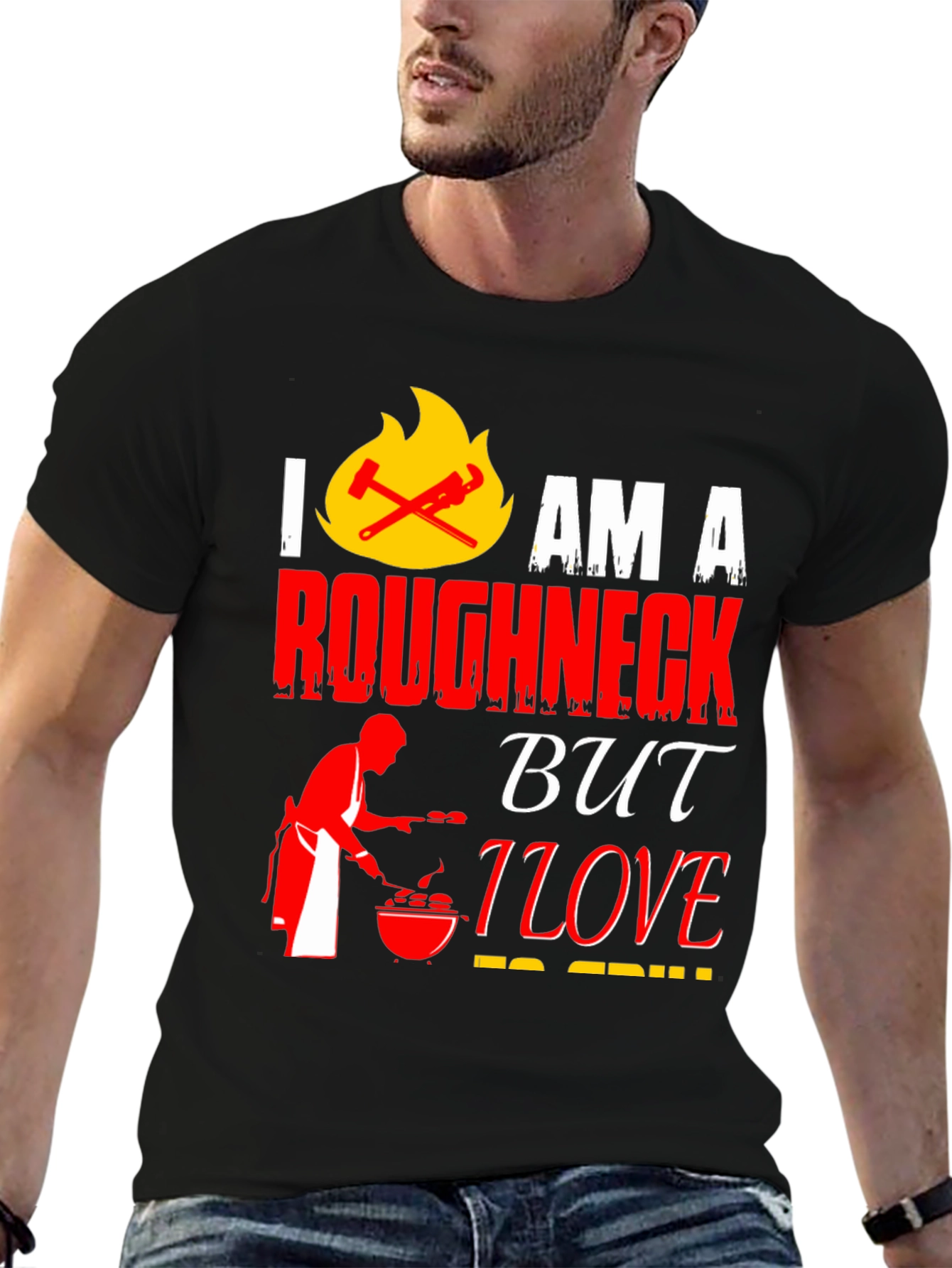 Roughneck BBQ Grill Master Black Graphic Tee