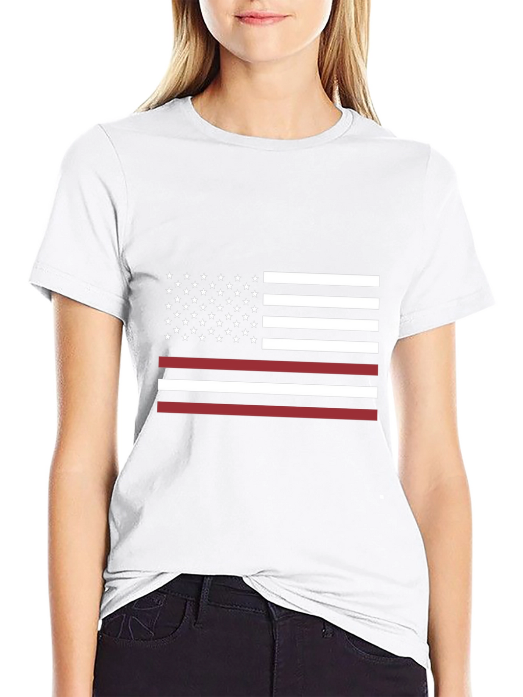 Thin Red Line American Flag Graphic T-Shirt