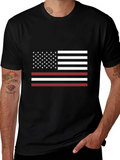 Thin Red Line American Flag Graphic T-Shirt
